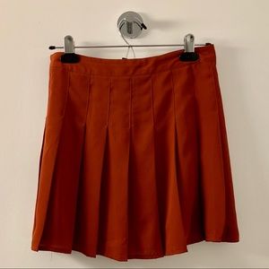 Forever 21 Burnt Orange Pleated Mini Skirt